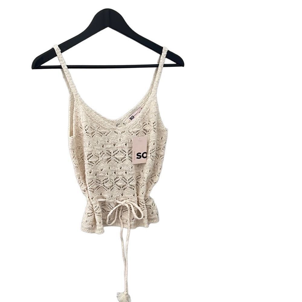 SO Crochet Crop Top. Beige Cream Size Medium New